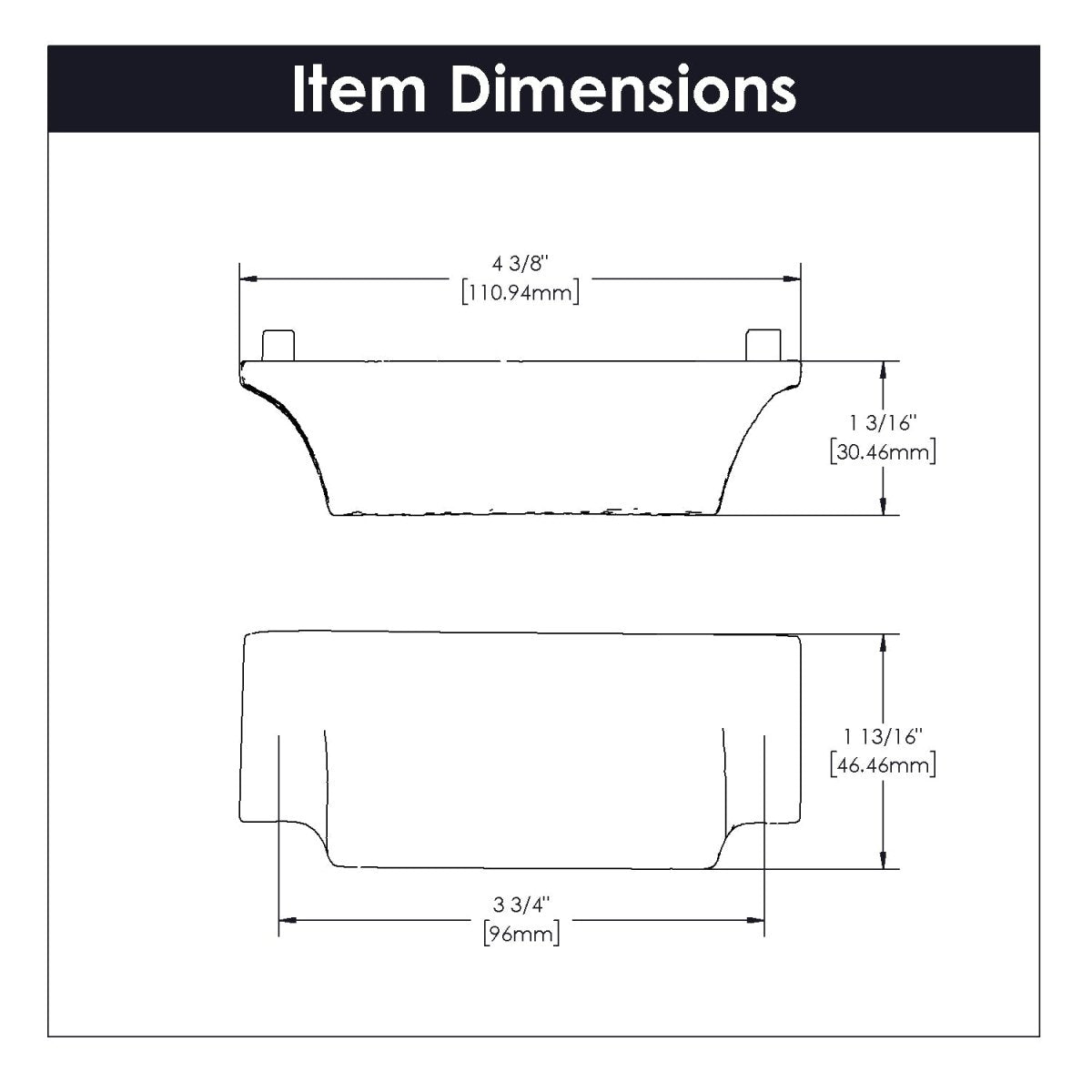 Cup Cabinet Pulls 3 - 3/4 Inch (96mm) Center to Center - Hickory Hardware - Mountain Lodge Collection - BUILDMYPLACE