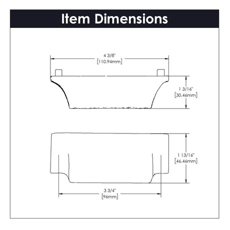 Cup Cabinet Pulls 3 - 3/4 Inch (96mm) Center to Center - Hickory Hardware - Mountain Lodge Collection - BUILDMYPLACE