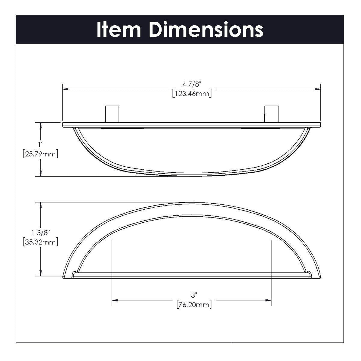 Cup Handles for Cabinets 3 Inch Center to Center - Hickory Hardware - Cottage Collection - BUILDMYPLACE