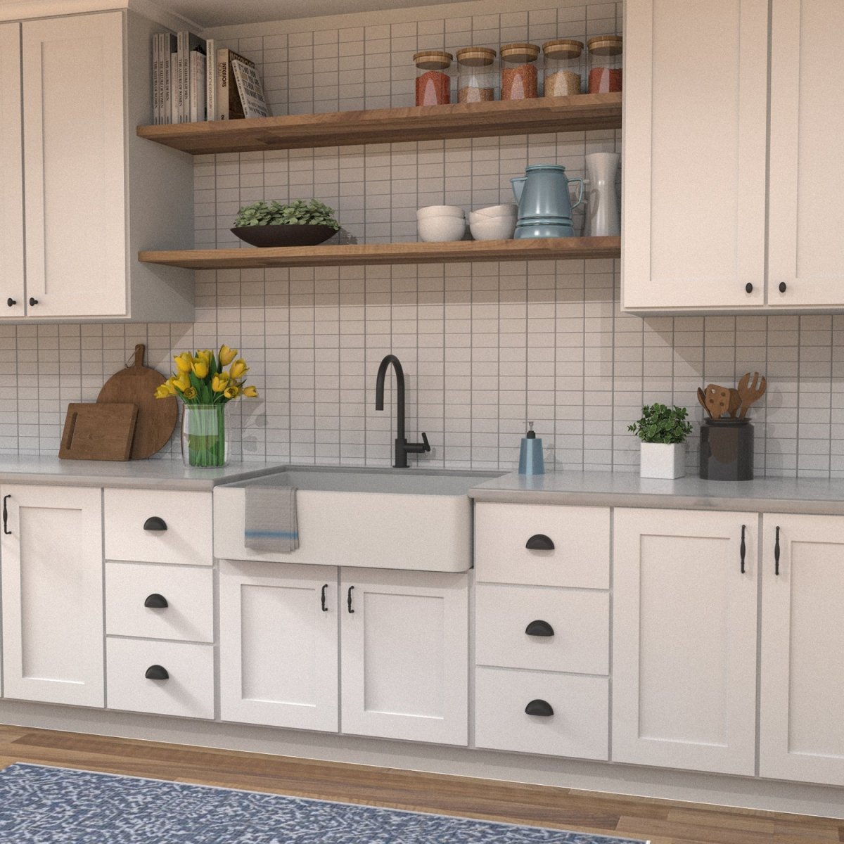 Cup Handles for Cabinets 3 Inch Center to Center - Hickory Hardware - Cottage Collection - BUILDMYPLACE