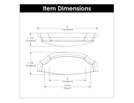 Cup Pull 3 Inch & 3 - 3/4 Inch (96mm) Center to Center - Hickory Hardware - Veranda Collection - BUILDMYPLACE