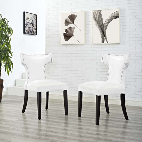 Curve Dining Chair Vinyl Set of 2 - BUILDMYPLACE