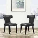 Curve Dining Chair Vinyl Set of 2 - BUILDMYPLACE