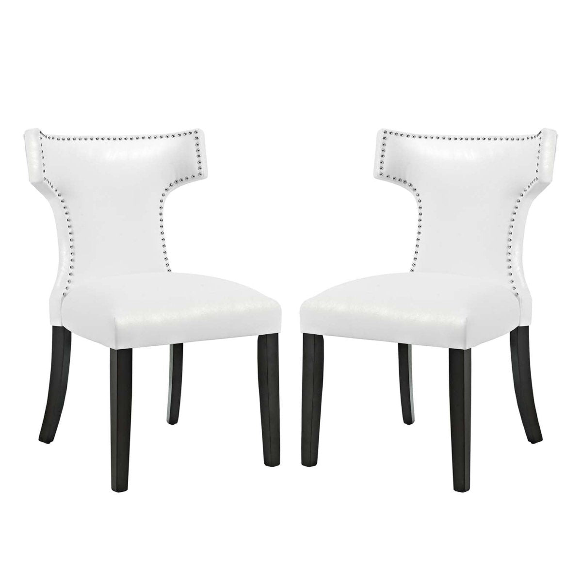 Curve Dining Chair Vinyl Set of 2 - BUILDMYPLACE