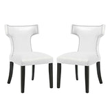 Curve Dining Chair Vinyl Set of 2 - BUILDMYPLACE
