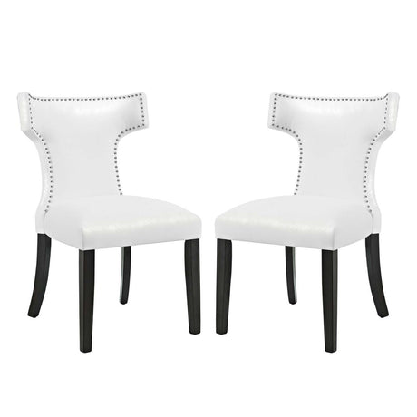 Curve Dining Chair Vinyl Set of 2 - BUILDMYPLACE