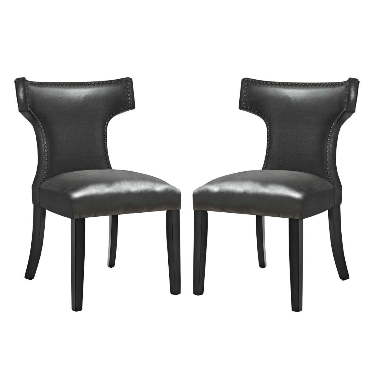 Curve Dining Chair Vinyl Set of 2 - BUILDMYPLACE