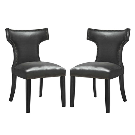 Curve Dining Chair Vinyl Set of 2 - BUILDMYPLACE