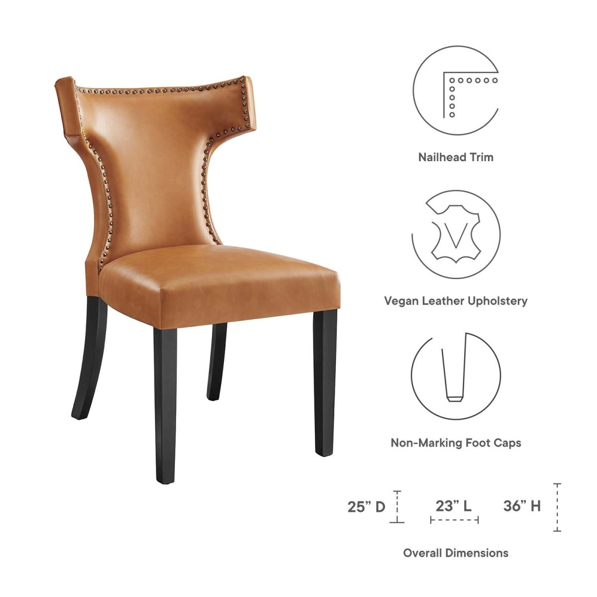 Curve Vegan Leather Dining Chair - BUILDMYPLACE