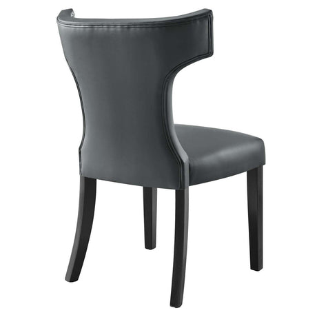 Curve Vegan Leather Dining Chair - BUILDMYPLACE
