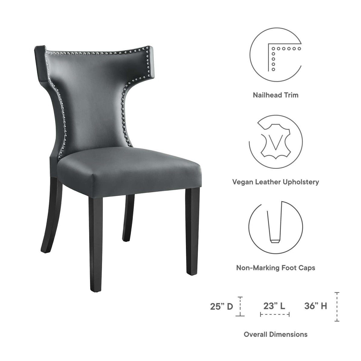 Curve Vegan Leather Dining Chair - BUILDMYPLACE