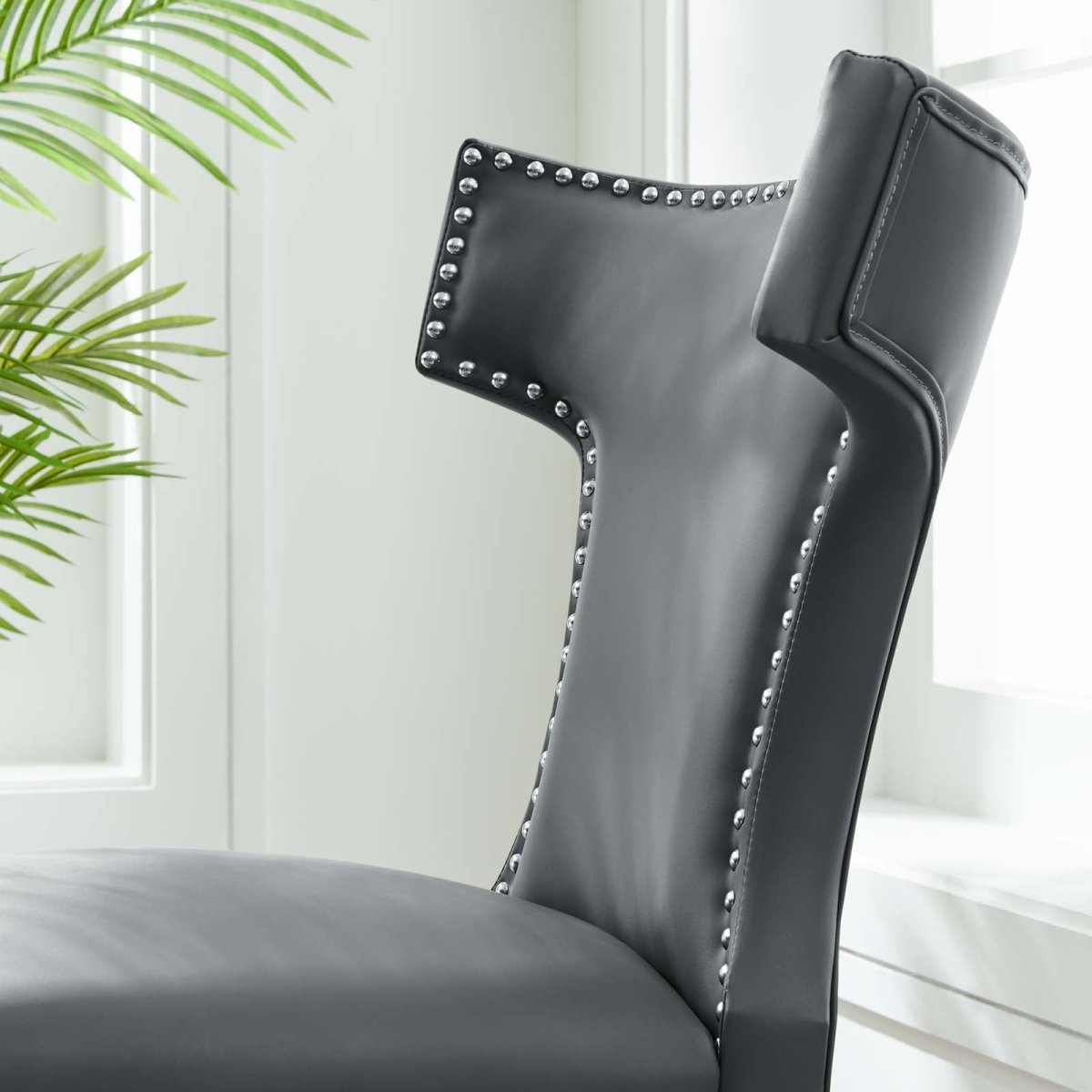 Curve Vegan Leather Dining Chair - BUILDMYPLACE