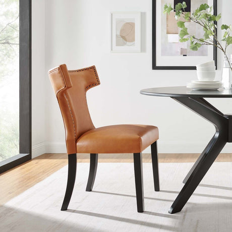 Curve Vegan Leather Dining Chair - BUILDMYPLACE