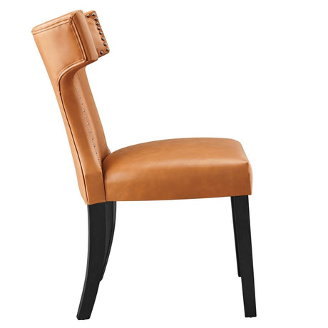 Curve Vegan Leather Dining Chair - BUILDMYPLACE