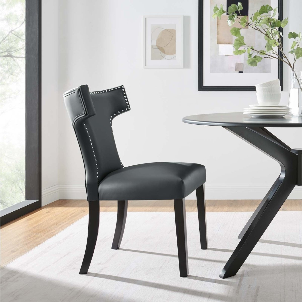 Curve Vegan Leather Dining Chair - BUILDMYPLACE