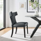 Curve Vegan Leather Dining Chair - BUILDMYPLACE