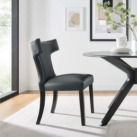 Curve Vegan Leather Dining Chair - BUILDMYPLACE
