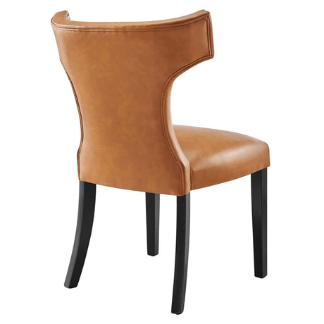 Curve Vegan Leather Dining Chair - BUILDMYPLACE