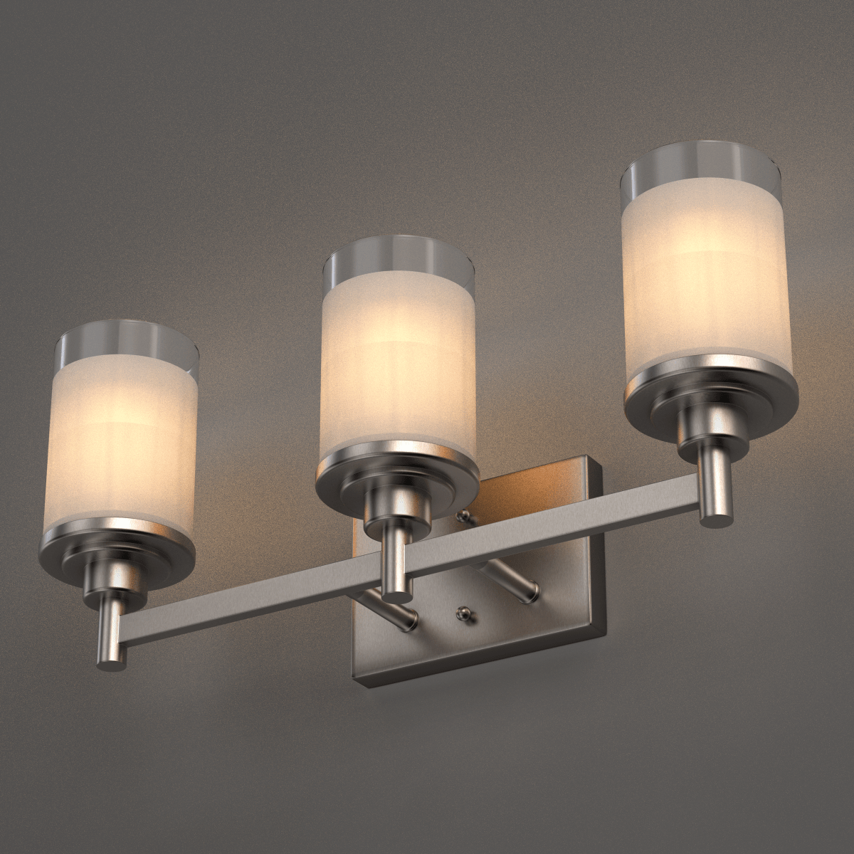 Cylinder Shape Bathroom Light Fixtures with Frosted Glass Shades, 2 - Light/3 - Light/4 - Light, Wall Mount, Vanity Lighting - BUILDMYPLACE