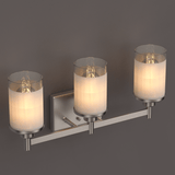 Cylinder Shape Bathroom Light Fixtures with Frosted Glass Shades, 2 - Light/3 - Light/4 - Light, Wall Mount, Vanity Lighting - BUILDMYPLACE