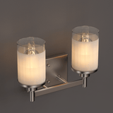 Cylinder Shape Bathroom Light Fixtures with Frosted Glass Shades, 2 - Light/3 - Light/4 - Light, Wall Mount, Vanity Lighting - BUILDMYPLACE