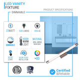 Cylinder Shape Integrated LED Bath Bar Light, 18.5 Inch/27.5 Inch, 4000K (Cool White), Dimmable, ETL Listed, Bathroom Vanity Lighting - BUILDMYPLACE