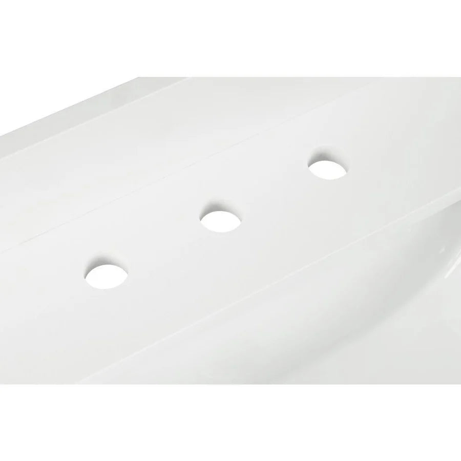 49-in Pure White Quartz Single Sink Bathroom Vanity Top ( Snow White) - 49" x 22" x 3/4"