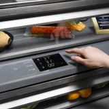 ZLINE 36 in. 19.6 cu. ft. Panel Ready French Door Built-In Bottom Freezer Refrigerator with Water Dispenser and Ice Maker with Graphite Gray Interior (GRBIV-36)