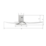 Daffodil 52" In. White/White 3 Blade Smart Ceiling Fan with LED Light Kit Works with Led Light Kit And Remote - BUILDMYPLACE