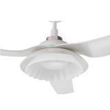 Daisy 52" In. White/White 3 Blade Smart Ceiling Fan with Dimmable LED Light Kit Works with Remote Control, Wi - Fi apps and Voice control via Google Assistant/Alexa/Siri - BUILDMYPLACE