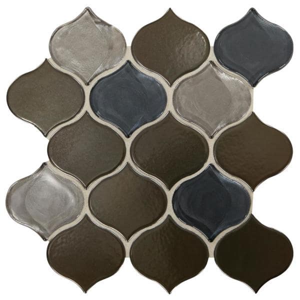 Daltile Accents Gray Arabesque Evening Backsplash Porcelain Mosaic Tile - BUILDMYPLACE