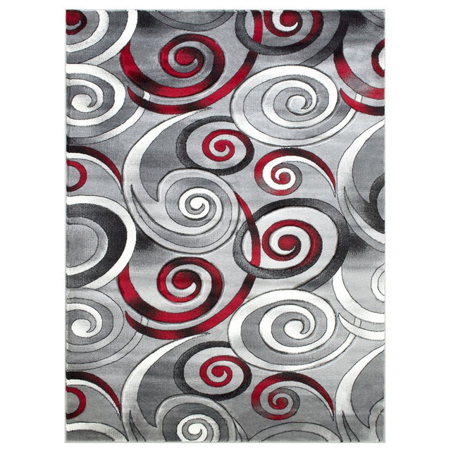 Davincii - 414 Area Rugs Rectangle Red 5 - X - 7 - BUILDMYPLACE