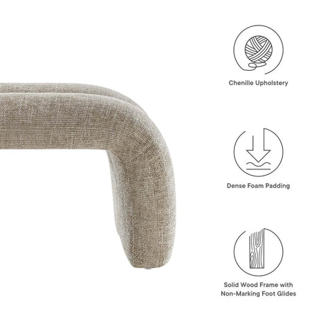 Dax 50.5" Chenille Upholstered Accent Bench - BUILDMYPLACE