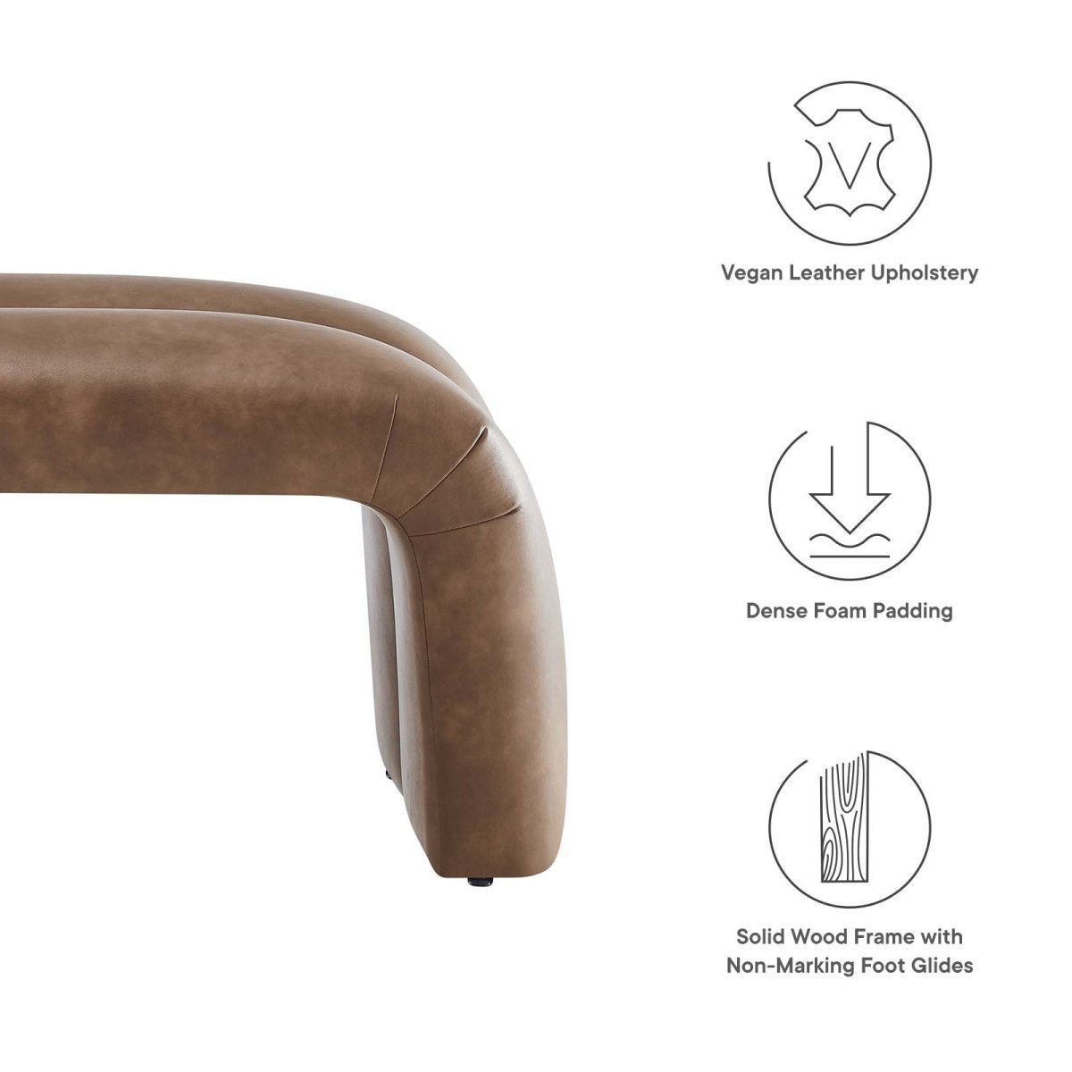 Dax 50.5" Vegan Leather Upholstered Accent Bench - BUILDMYPLACE
