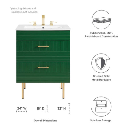 Daybreak 24" Bathroom Vanity Cabinet (Sink Basin Not Included) - BUILDMYPLACE