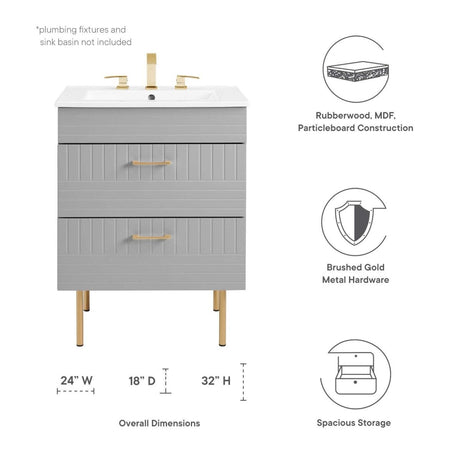 Daybreak 24" Bathroom Vanity Cabinet (Sink Basin Not Included) - BUILDMYPLACE