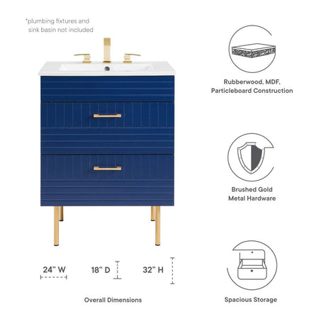 Daybreak 24" Bathroom Vanity Cabinet (Sink Basin Not Included) - BUILDMYPLACE