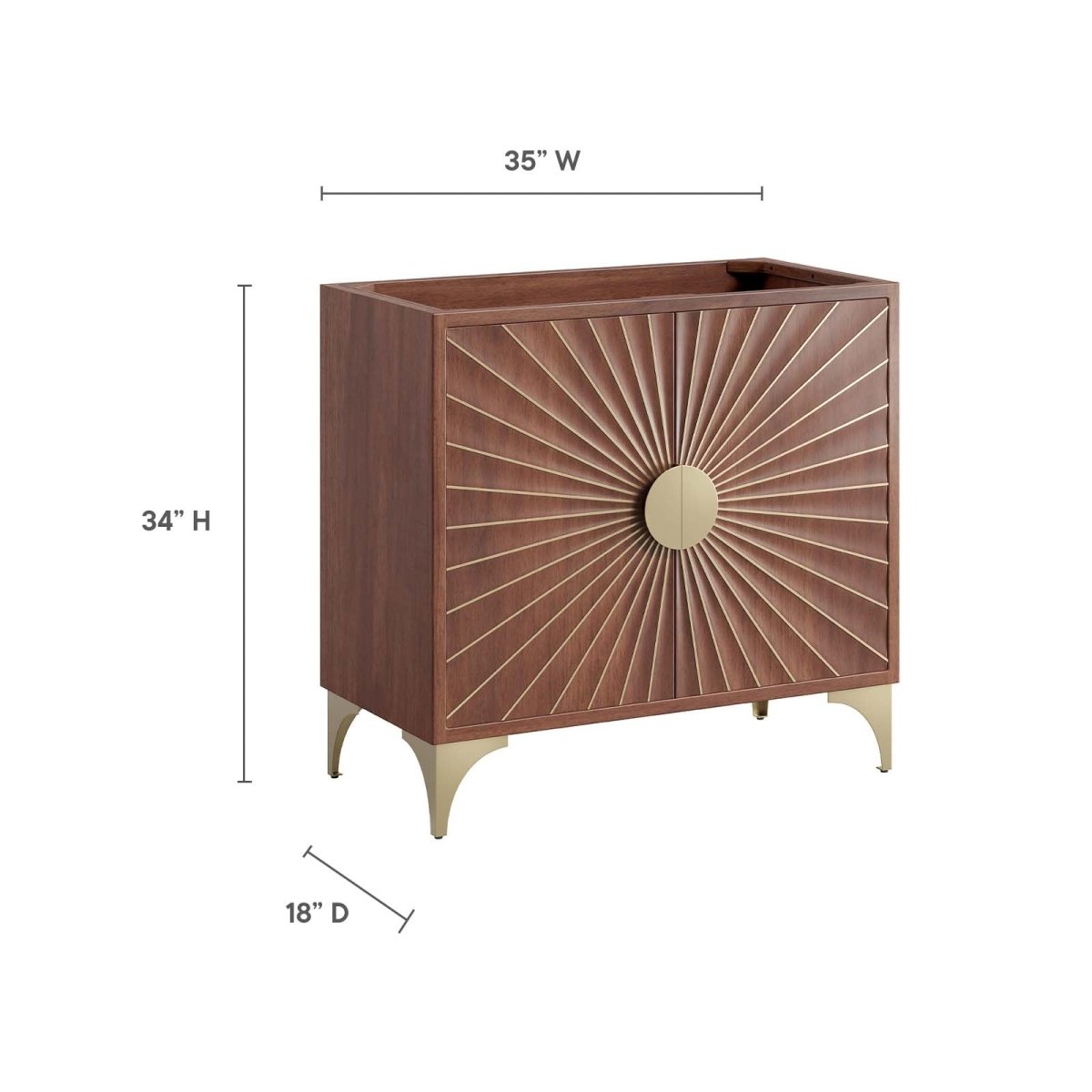 Daylight Freestanding Bathroom Vanity Cabinet in Walnut (Sink not Included) - BUILDMYPLACE