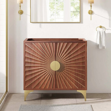 Daylight Freestanding Bathroom Vanity Cabinet in Walnut (Sink not Included) - BUILDMYPLACE