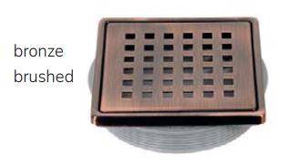 TILUX SQUARE Drain Cover - 4 in - Bronze - Brushed - Stainless Steel drain cover