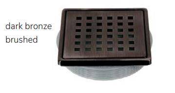 TILUX SQUARE Drain Cover - 4 in - Dark Bronze- Brushed - Stainless Steel drain cover