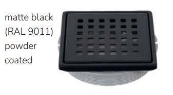 TILUX SQUARE Drain Cover - 4 in - Matte Black - powder coated - Stainless Steel drain cover