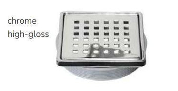 TILUX SQUARE Drain Cover - 4 in - Chrome - high gloss - Stainless Steel drain cover