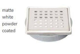 TILUX SQUARE Drain Cover - 4 in - Matte White - powder coated - Stainless Steel drain cover