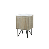 Lancy 24 in. Rustic Acacia  Freestanding Bathroom Vanity with White Quartz Top, and White Square Sink