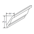 Decorative Crown Moulding - 96"W x 2 1/8"H x 1 7/8"D - Charleston White - BUILDMYPLACE