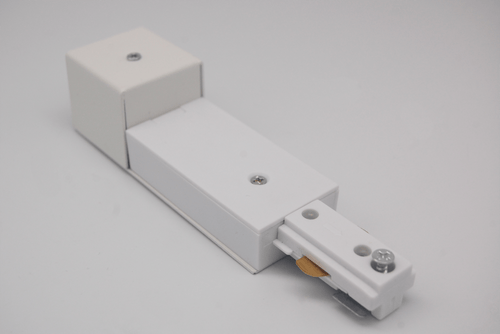 Decorative Track Lighting Accessories - 8-Inch Linear 3 Wire Live End Power Feed Connector in White and Black Finish