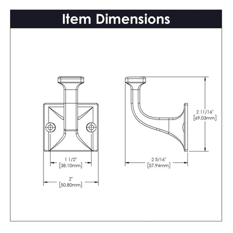 Decorative Wall Hooks - Single Prong Hook 2 - 3/4 Inch Long - Hickory Hardware - Forge Collection - BUILDMYPLACE