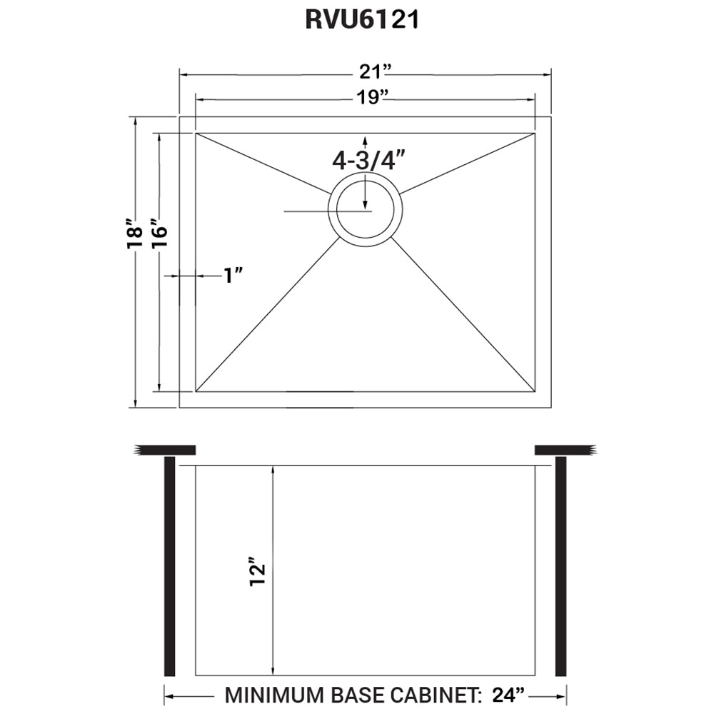 Deep Laundry Utility Sink Undermount 16 Gauge Stainless Steel - BUILDMYPLACE