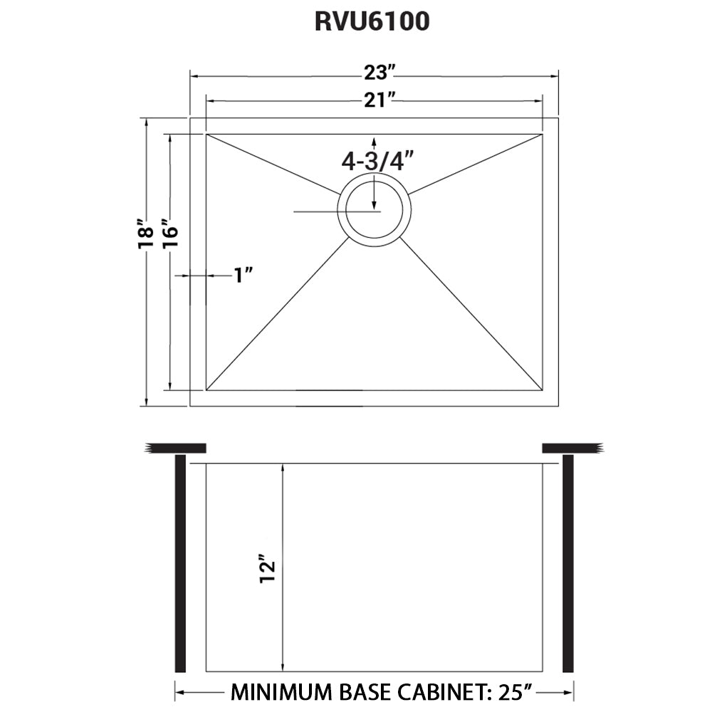 Deep Laundry Utility Sink Undermount 16 Gauge Stainless Steel - BUILDMYPLACE